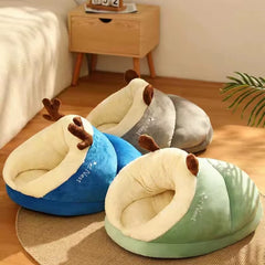 Pet House Dog Bed Cat Sleep Bag for Dog Cute Slippers Warm Small Dog Kennel Bed Breathable Shaped Foldable Washable